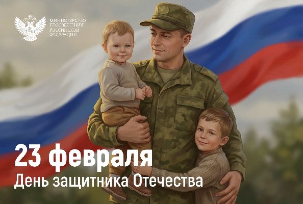 Поздравление Министра просвещения России Сергея Кравцова с Днём защитника Отечества!